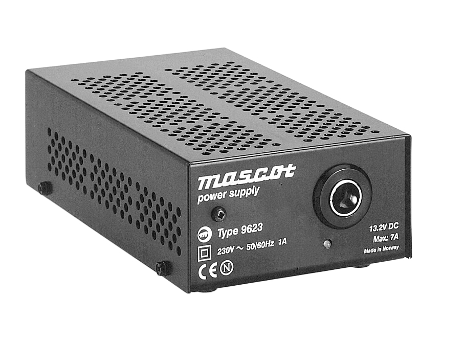 Black power supply unit type 9623, 230V, DC 13.2V, max 7A.
