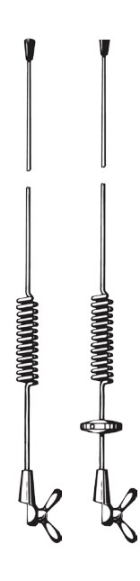 7000-00750817_pro_01.jpg Antennen mit Spiralfedern und Befestigungselementen, zwei Ansichten.