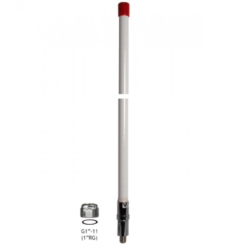 Antenna with red tip and accessory part below.