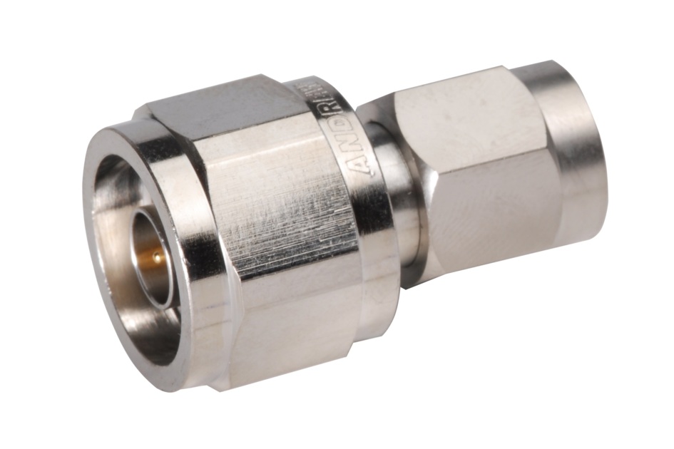 Metal adapter with hexagonal and cylindrical shape.