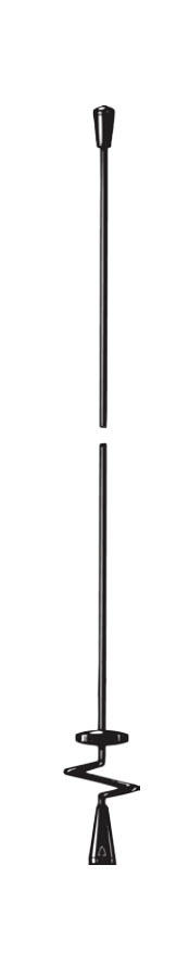 Disassembled black screw attachment with handle and spiral.