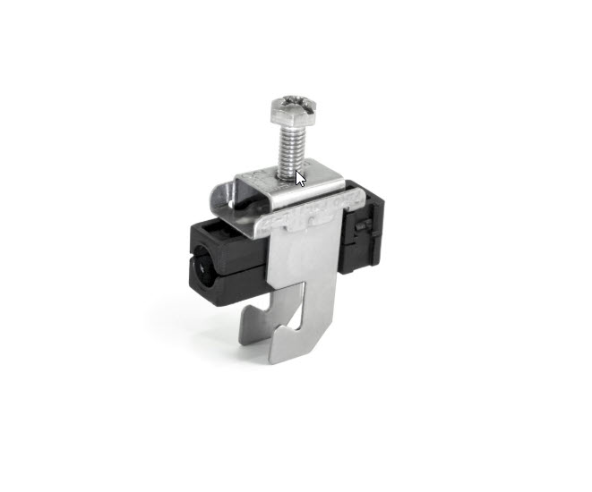 Metallklemme mit Schraube für elektrische Anschlussanwendungen.