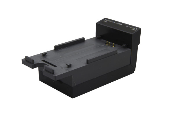 Schwarze elektrische Ladestation für Geräte, flaches Design.