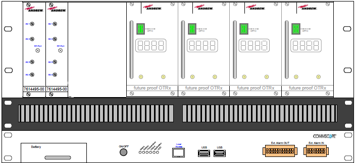 7000_00748505_COM_01.png Rack with electronic modules, switches, USB and audio ports.