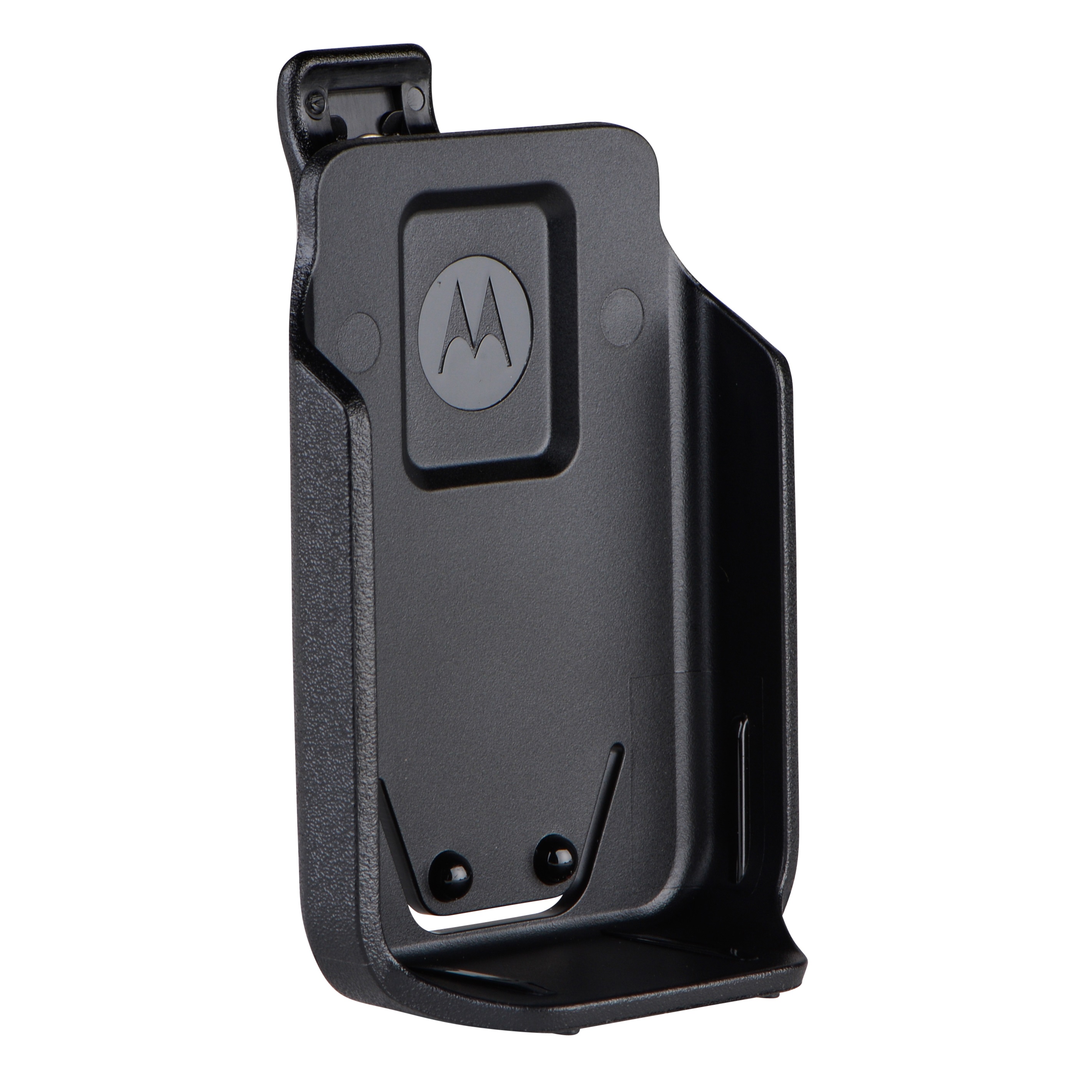 Black bracket with emblem logo in the center, rectangular shape.