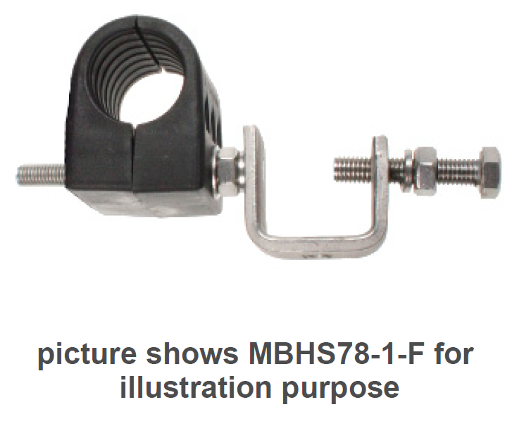 Metallklemme und Schraube, Modell MBHS78-1-F.