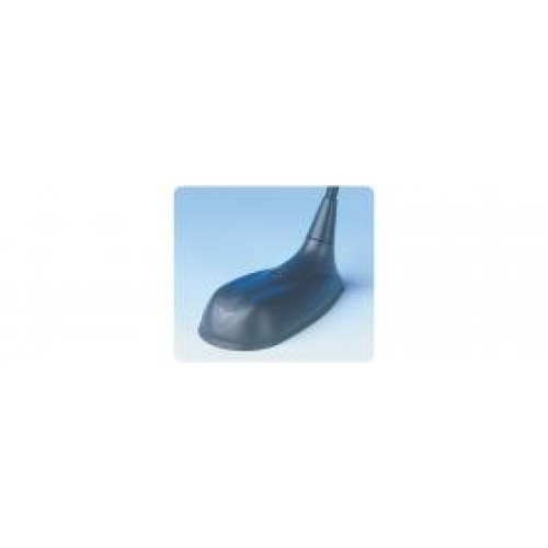 7000-00529000_pro_01.jpg Black car roof antenna with short mast on blue background.