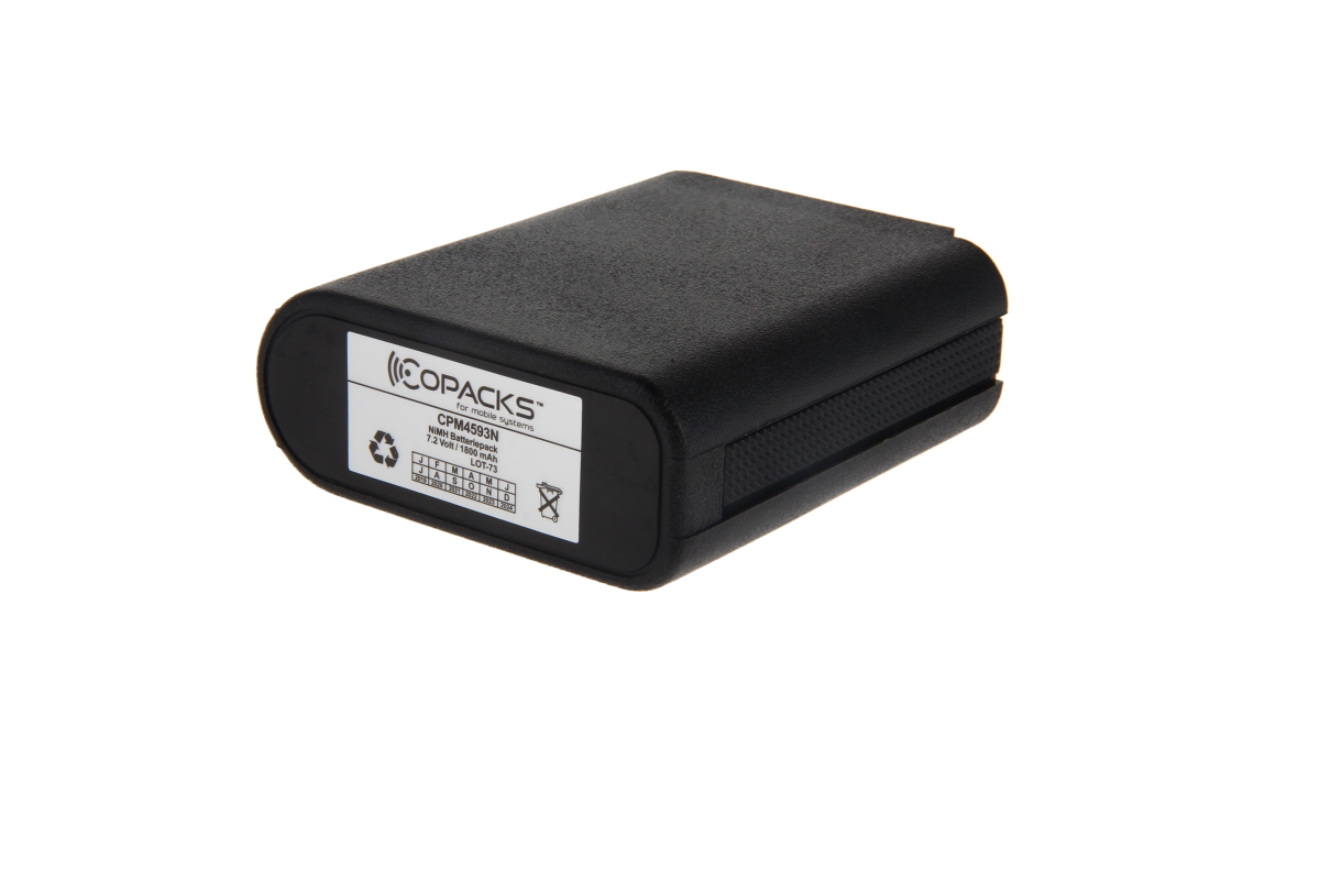 7000-00752347_cop_01.jpg Black rechargeable battery with label on the front.