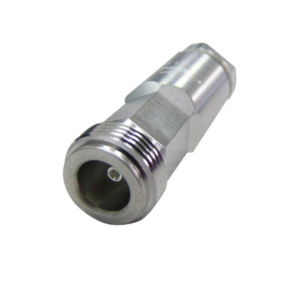 Metal adapter with internal thread and cylindrical body.