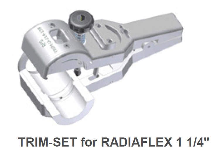 Trimmset für RADIAFLEX 1 1/4 Zoll mit Einstellschraube.