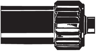 7000-00499500_pro_01sr8wngatmj9eq.jpg Schwarze, geriffelte Metallkappe an einer zylindrischen Struktur.