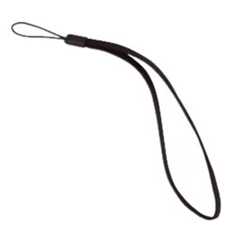 Schwarze Handschlaufe für Kameras oder Elektronikgeräte.