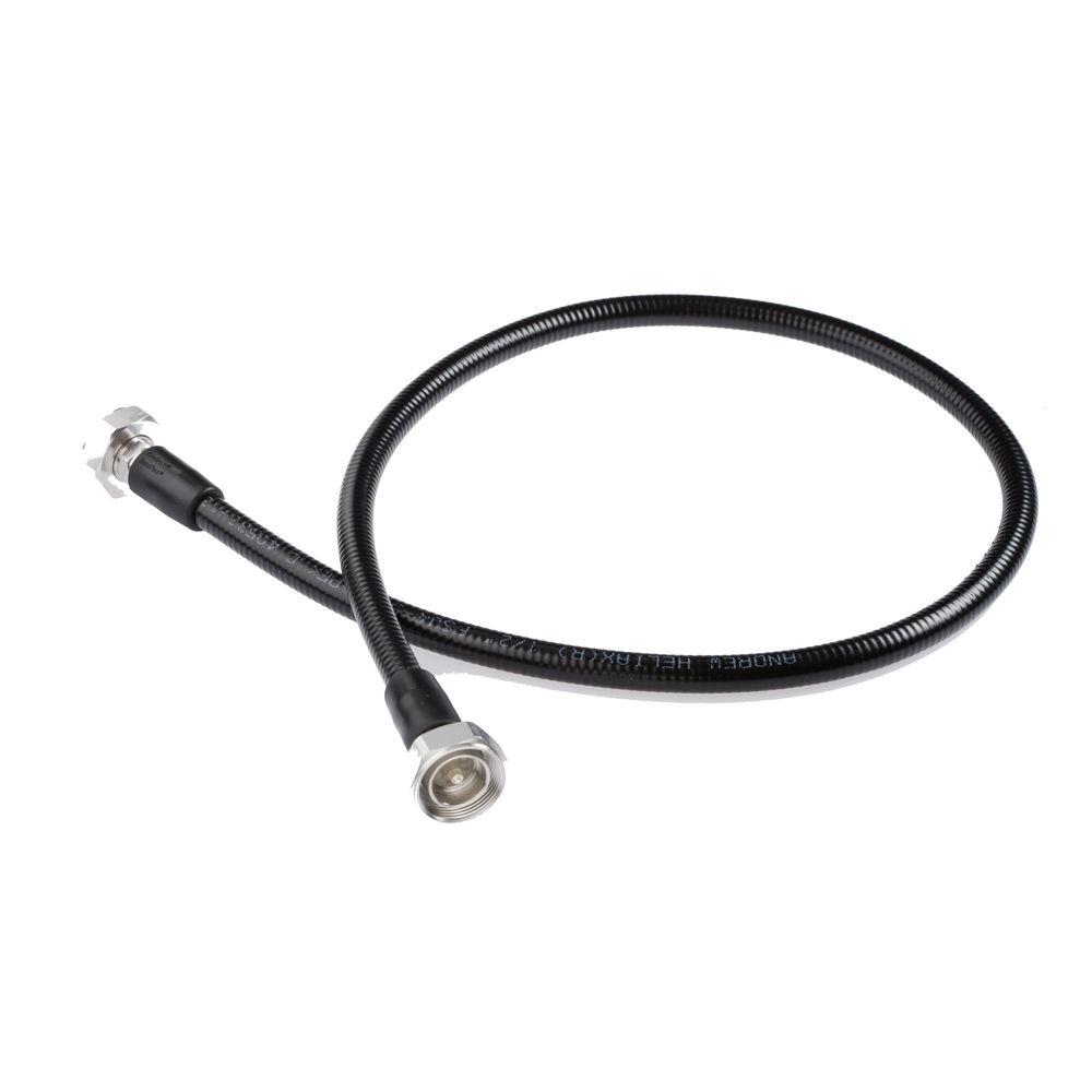 Coaxial cable with two silver connectors, black coated