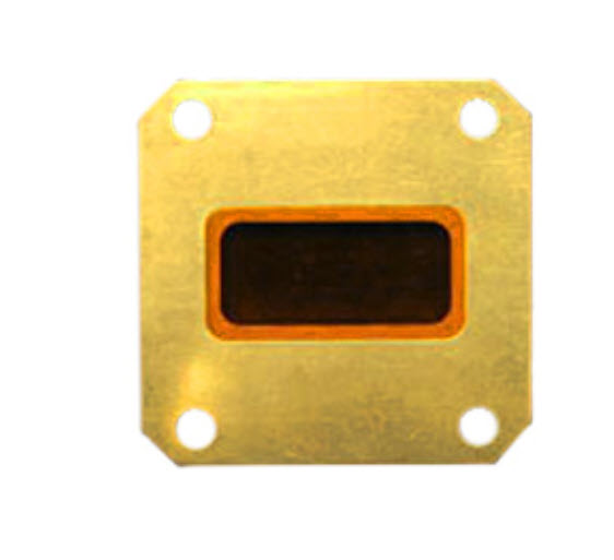 Rechteckige Metallplatte mit zentralem Schlitz und vier Löchern in den Ecken.