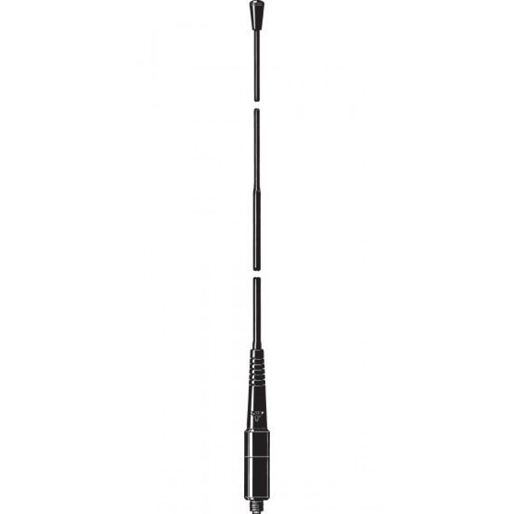 Zerlegte lange Antenne in vier Teile dargestellt.