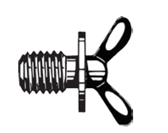 7000-00517200_pro_01.jpg Schraube mit Flügelmutter, seitlich betrachtet.