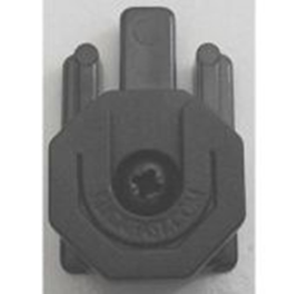 7000-00751160_mot_01.png Schwarzes Kunststoffmontageteil mit zentraler Schraube.