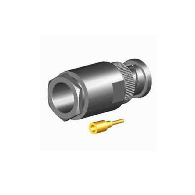 Metallsteckverbinder mit Gewinde, daneben goldener Stiftkontakt