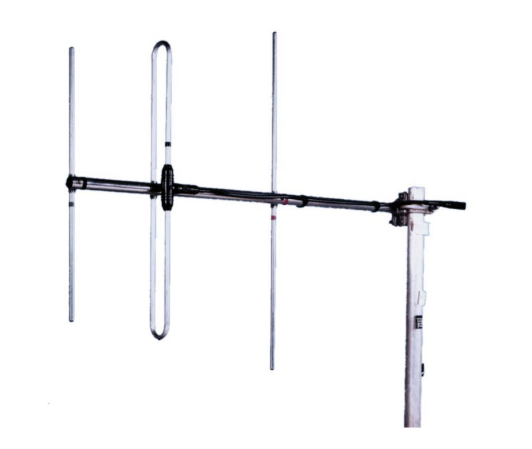Yagi antenna with five elements mounted on mast