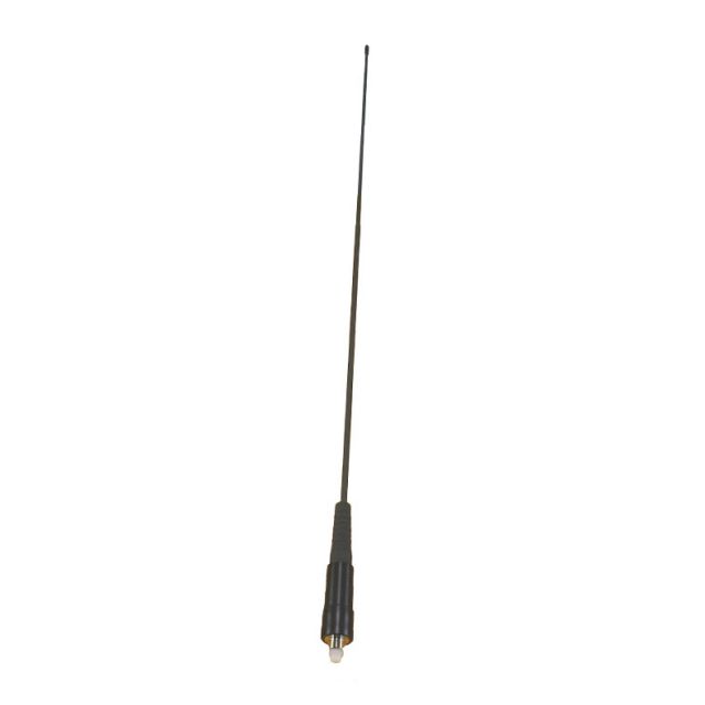 Schwarze Stabantenne mit Steckverbinder am unteren Ende