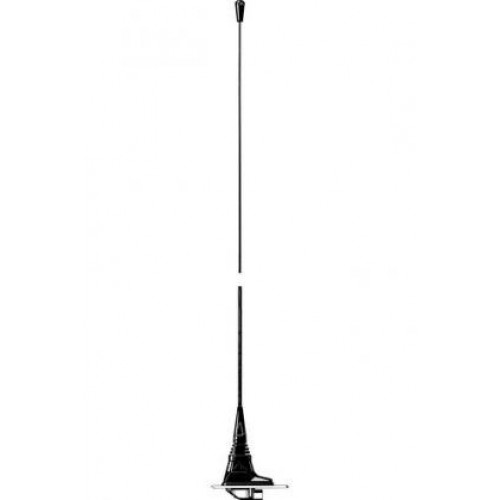 Black car roof antenna, slim design, vertically aligned.