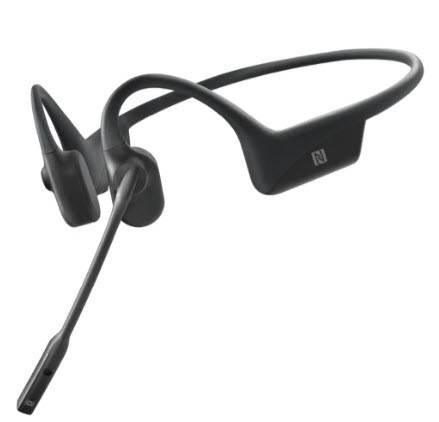 01_6502_02900051_SKZ_01.jpg Schwarzes Knochenleitungs-Headset mit Mikrofon für drahtlose Verbindungen