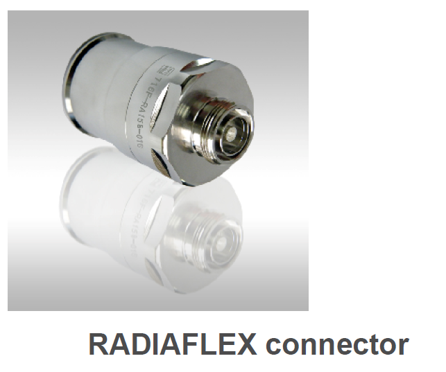 Silberner RADIAFLEX-Steckverbinder mit Reflexion.