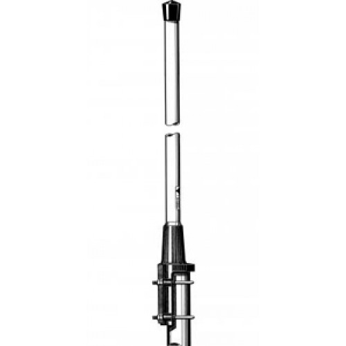 Technical drawing of a vertical antenna with a removable top part.