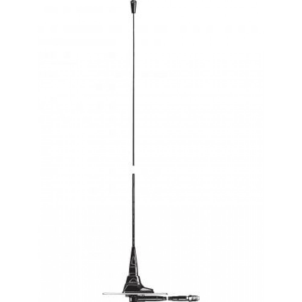 Schwarze lange Antenne mit schmaler Basis und Kabelanschluss