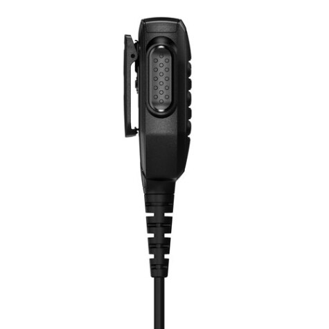 Seitlicher Funklautsprecher-Mikrofon mit Kabel.