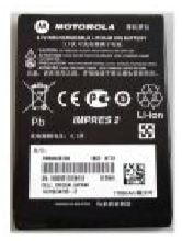 Schwarze Smartphone-Batterie mit Symbolen und Textaufdruck.