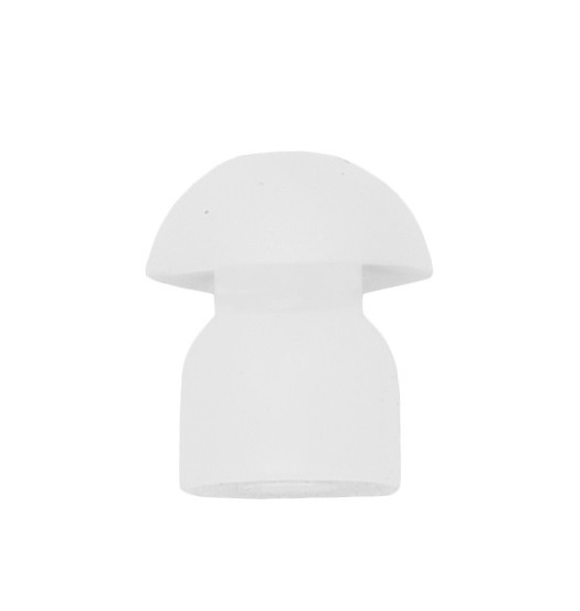 White mushroom-shaped rubber plug