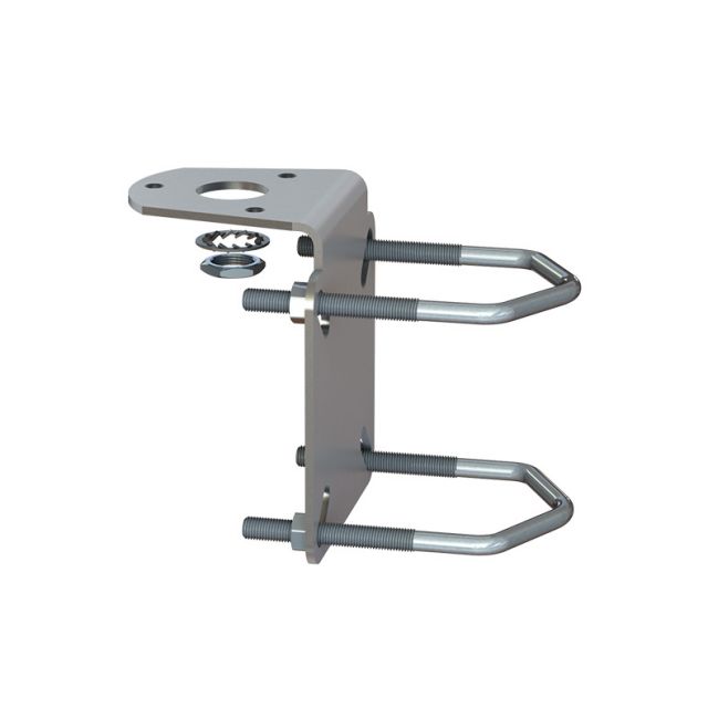 Metal bracket with screws and washers