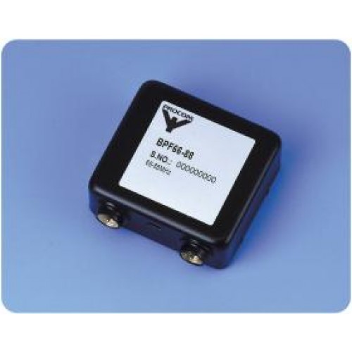 7000-00500800_pro_01.jpg Schwarzes Elektronikgerät mit zwei Anschlüssen und Etikett auf blauem Hintergrund.