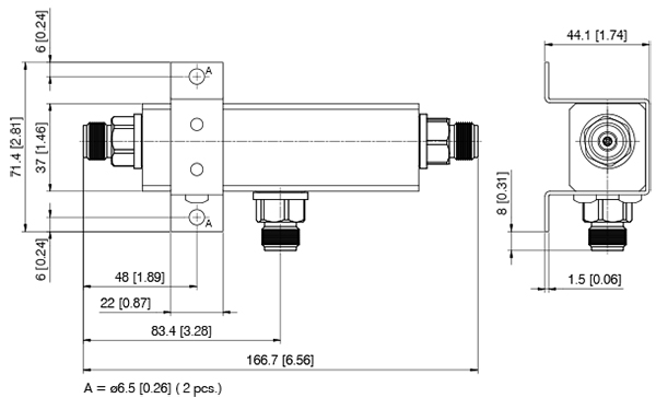 Technische Zeichnung eines zylindrischen Bauteils mit Maßangaben.