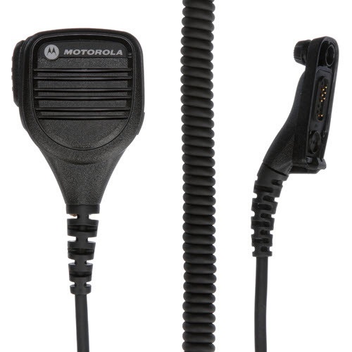 7000-00365300_mot_01.jpg Black microphone with coiled cable and connector.