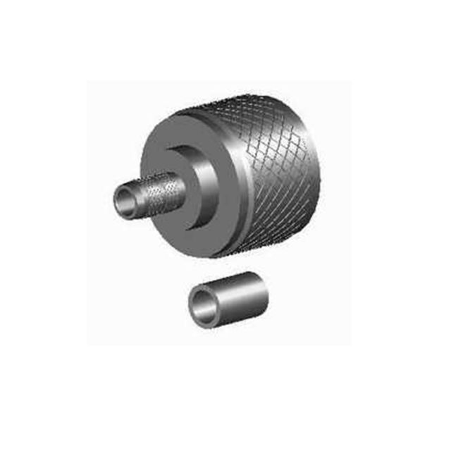 Two cylindrical metal parts, one large with pattern, one small.