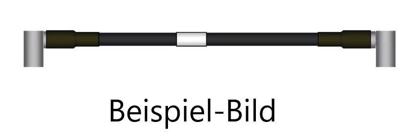 Grafik eines schwarzen Kabels mit Steckern an beiden Enden.