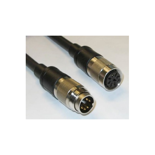 Two 4-pin industrial connectors with round black plugs.
