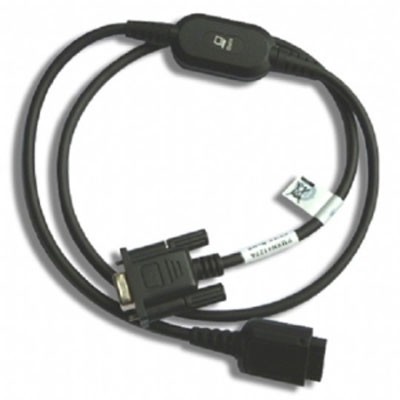 Black and white VGA to serial adapter cable.