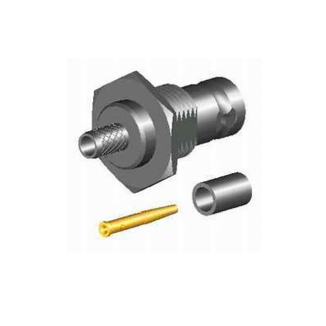 Metall-Steckverbinder mit Schraubgewinde und Drahtadapter.