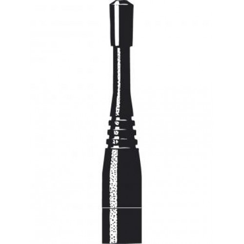 Black cylindrical rod with stepped sections and texture.