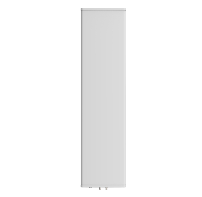 White, rectangular radiator with smooth surface.