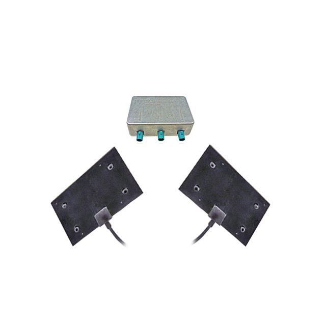Electronic device with cable connections, two rectangular plates attached.
