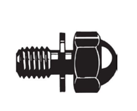 Schematic diagram of a nipple valve with threaded screw.