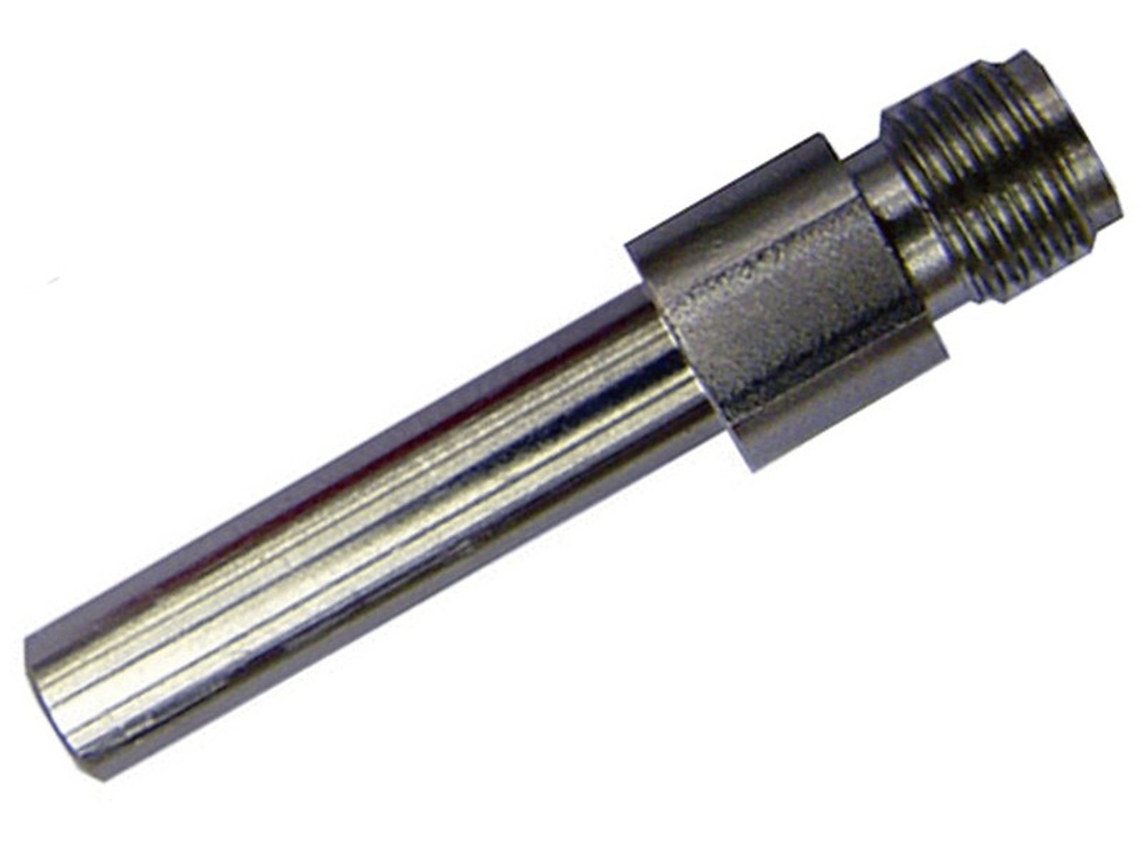 Metalladapter mit Gewinde an einem Ende.