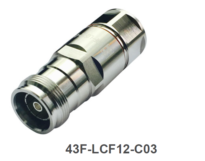 Metallstecker mit zylindrischer Form und Gewinde, Aufdruck 43F-LCF12-C03.