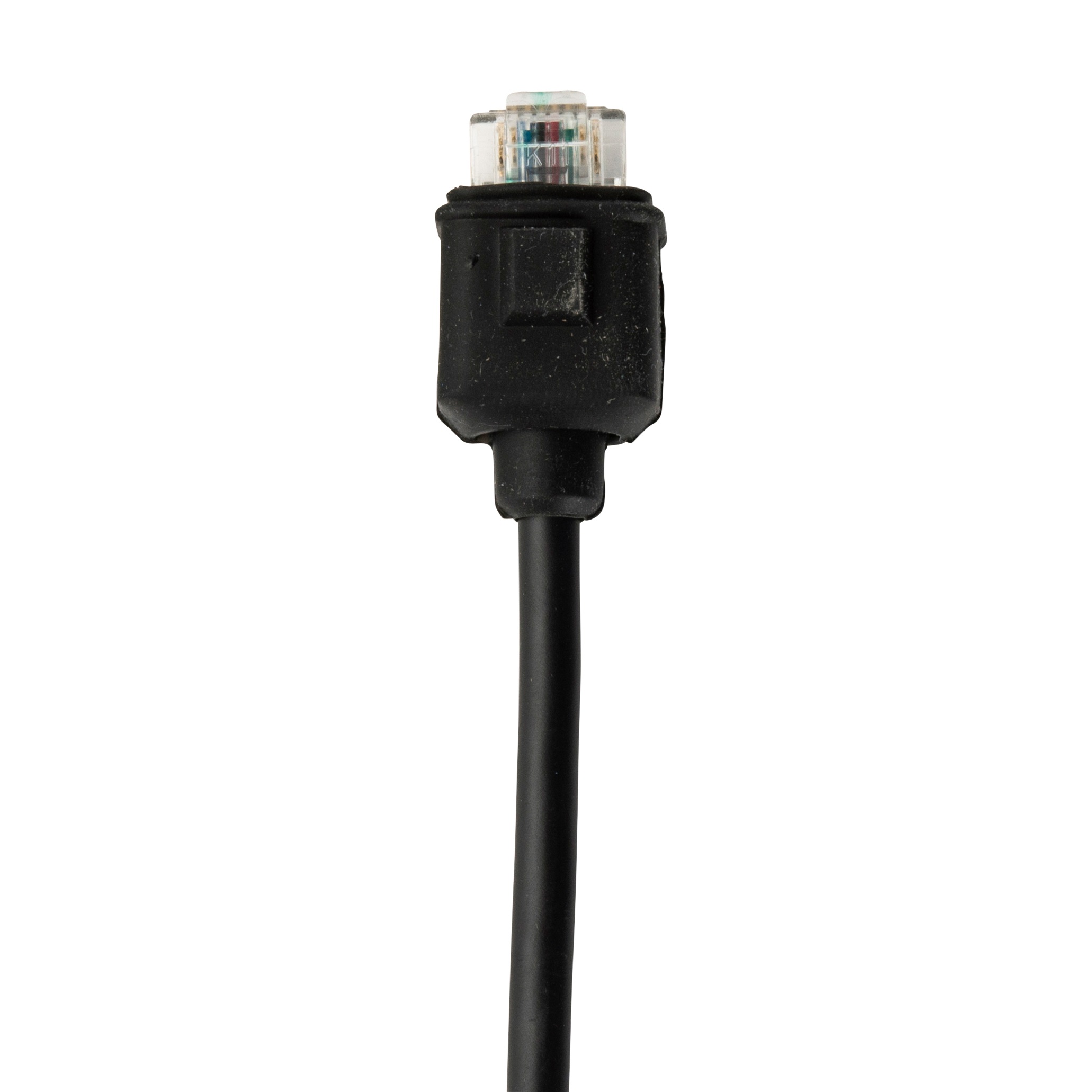 7000-00288400_mot_03.jpg Black Ethernet cable with RJ45 connector