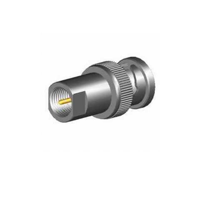 F-Stecker-Adapter, metallisch, zylindrisch mit Gewinde und zentralem Stift.