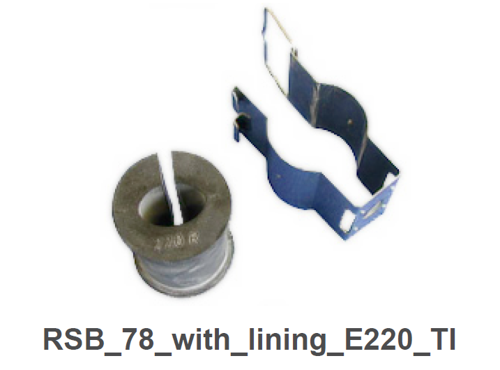 7000-00656600_rfs_01.png Zwei technische Bauteile, eine Dichtung und ein metallisches Halterungselement.